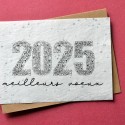 Carte à planter Meilleurs Voeux 2025 Noir et Blanc