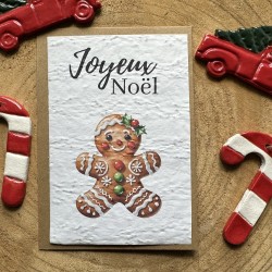 Carte à planter Joyeux Noël - Gingerbread