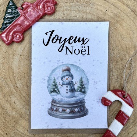 Carte à planter Joyeux Noël - Boule à neige