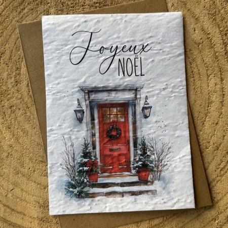 Carte à planter Joyeux Noël - Porte Rouge