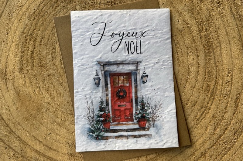 Carte à planter Joyeux Noël - Porte Rouge