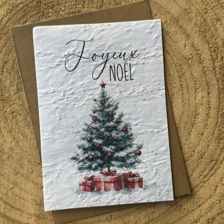 Carte à planter Joyeux Noël - Sapin Rouge